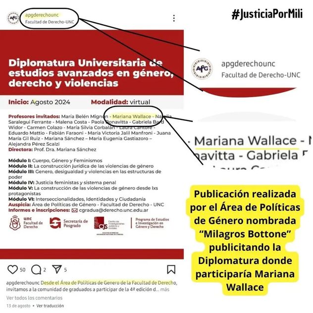 La acusación contra la jueza Mariana Wallace.