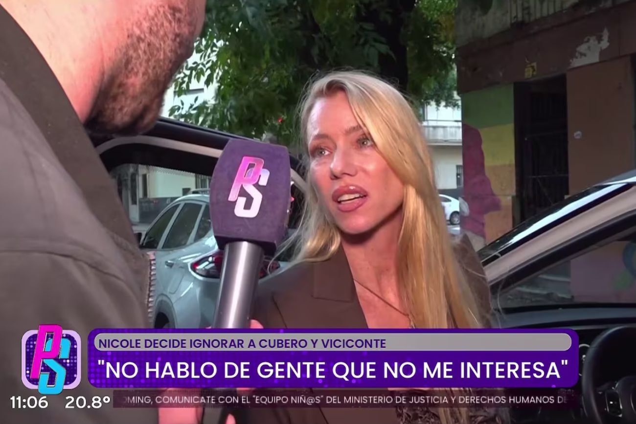 Nicole Neumann frente a la cámara de "Puro show".