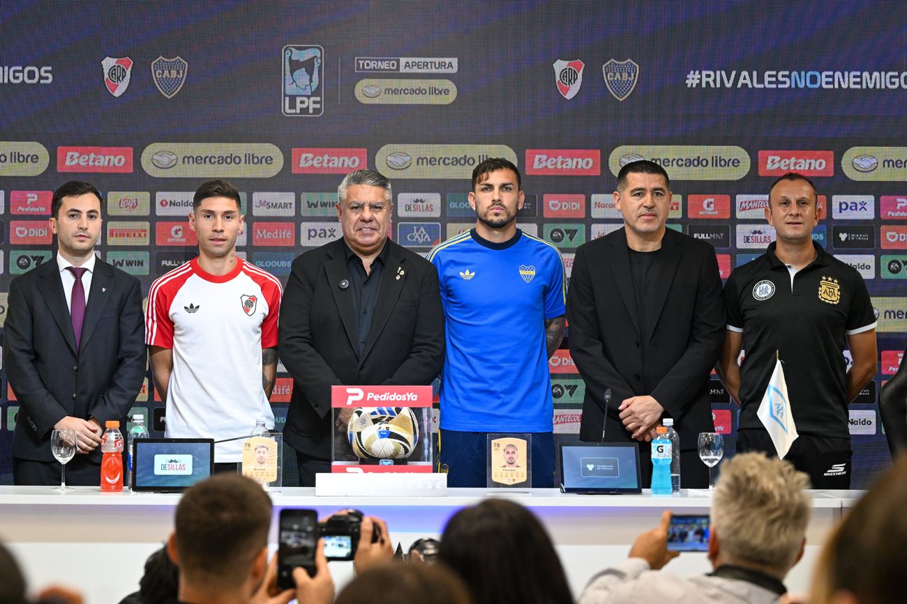 Conferencia de prensa Superclásico entre Boca y River.