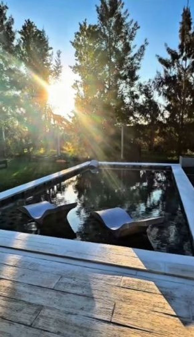 Así quedó el jardín de Mica Viciconte: diseño moderno, pileta y sector para niños.