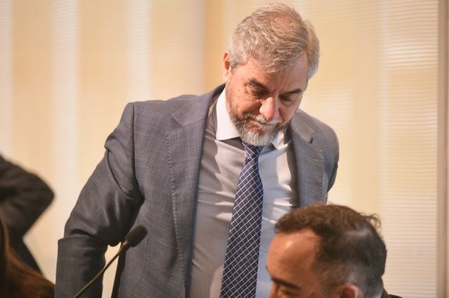 Tercero. El fiscal Luis Pizarro declaró en tercer término en el Jury por el caso Dalmasso. (Ramiro Pereyra / La Voz) 