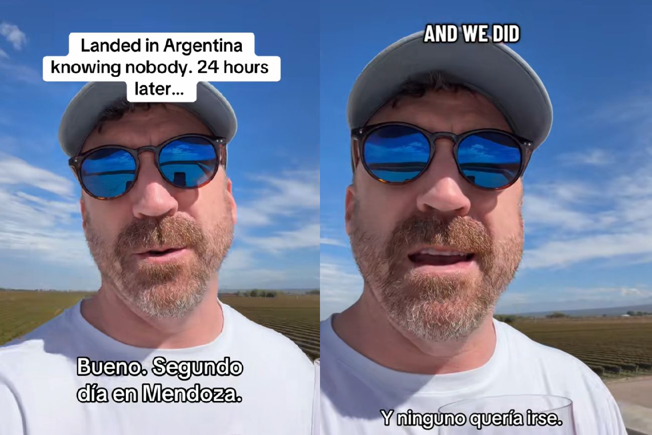 Un tiktoker estadounidense volvió a Mendoza y la eligió como su hogar: "Es el mejor lugar"