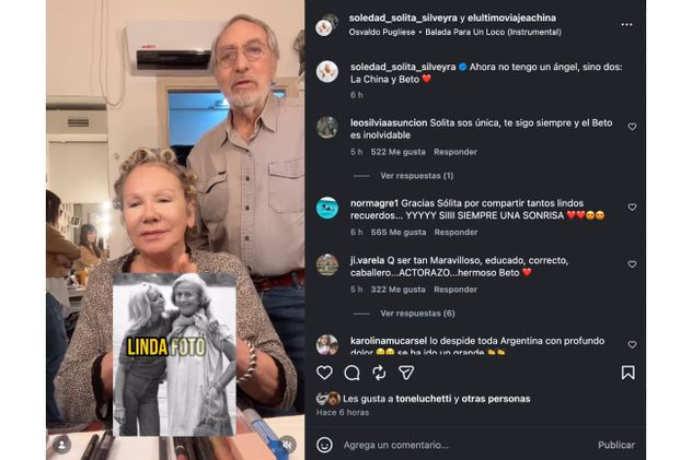 La publicación de Soledad Silveyra recordando a Luis Brandoni y a China Zorrilla.