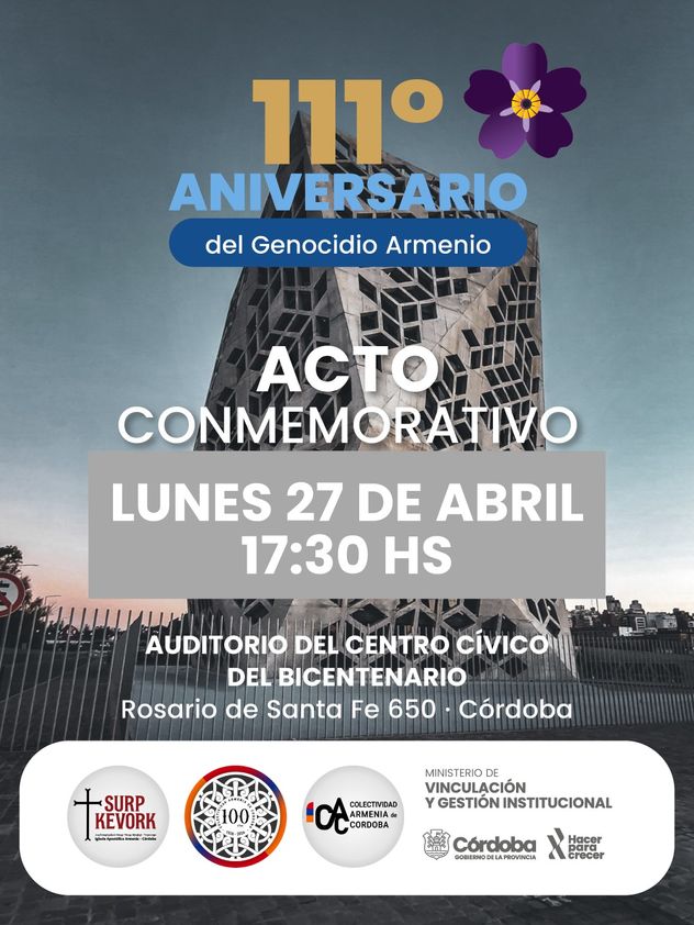 111° Aniversario del Genocidio Armenio. 