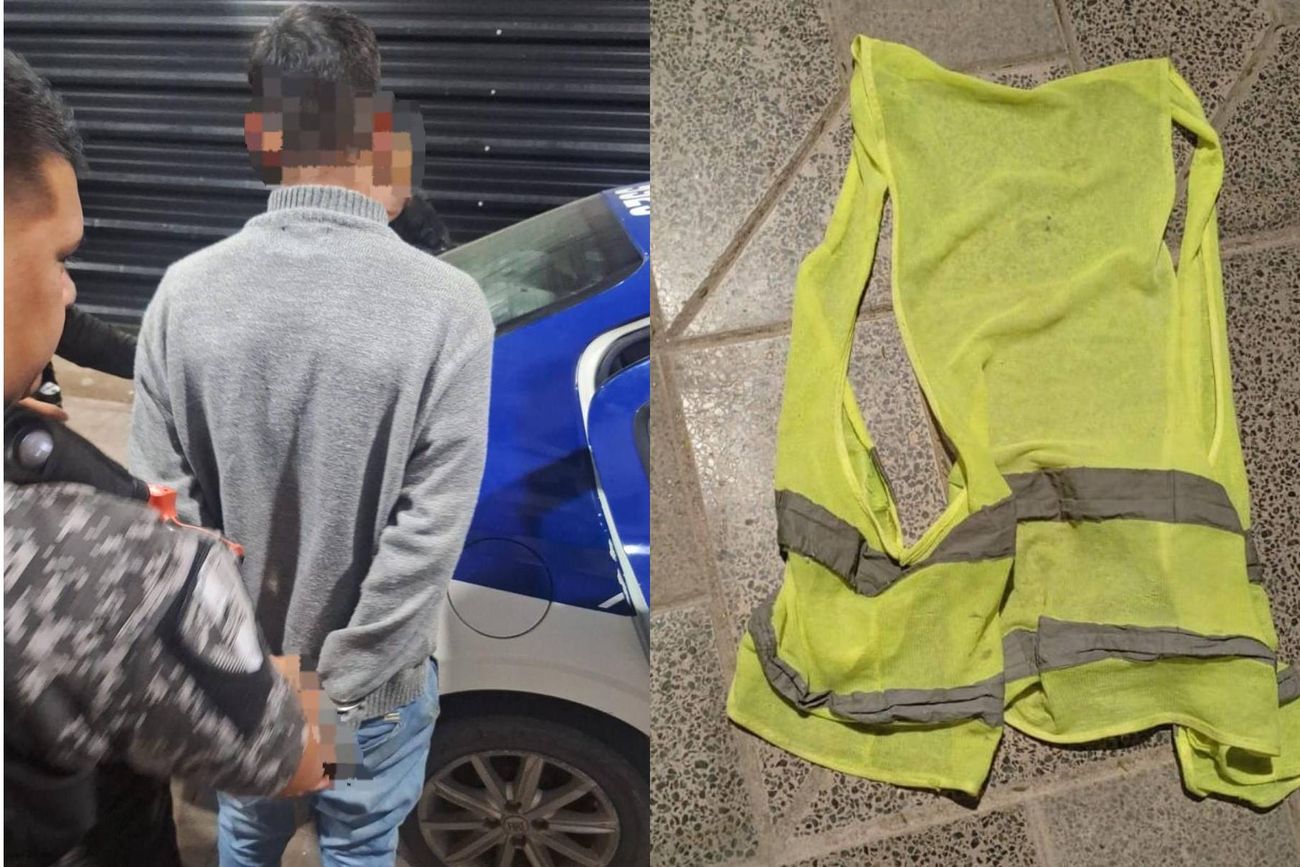 Inseguridad. A la derecha: el detenido en barrio Industrial; a la izquierda: el chaleco secuestrado en Alta Córdoba.