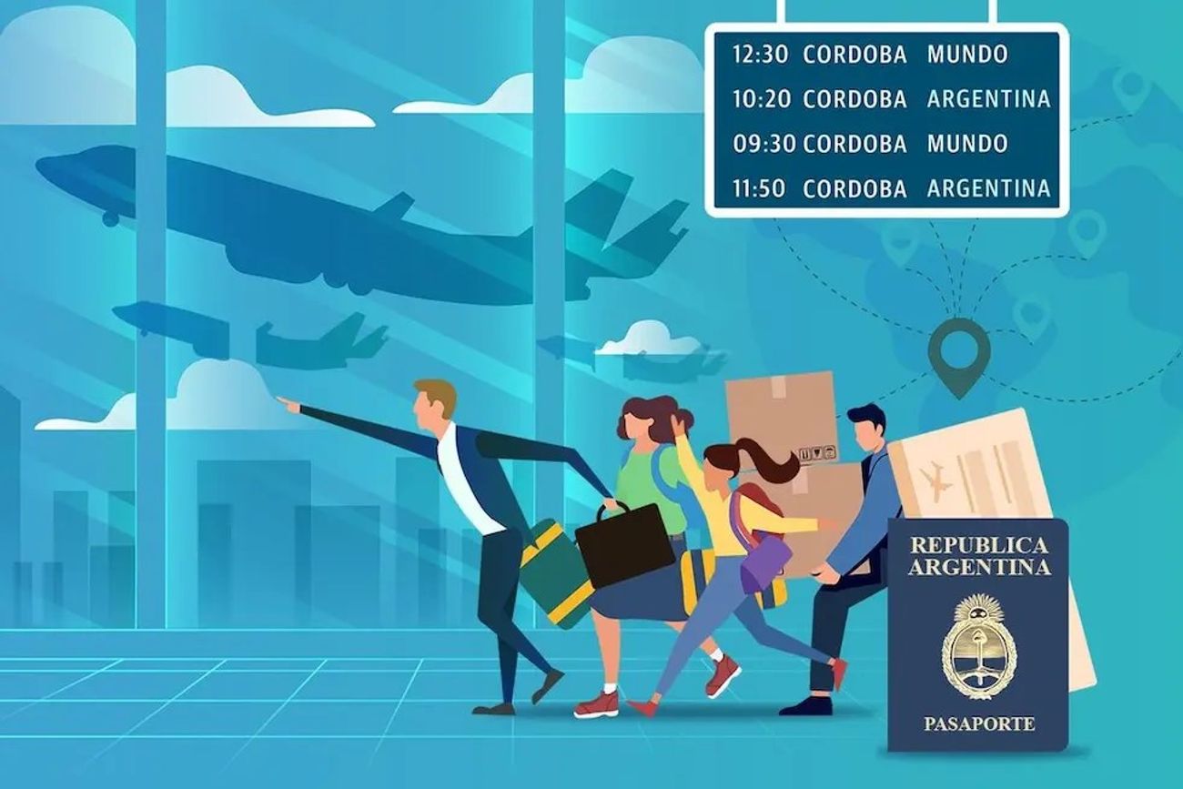Del aeropuerto Córdoba salen muchos más argentinos que viajan al exterior que los extranjeros que ingresan. 
