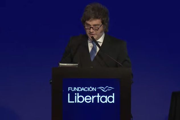 Javier Milei habló de los informales en la cena de la Fundación Libertad.