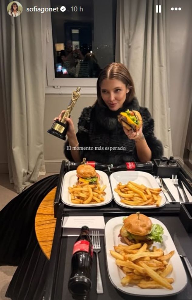 Sofía Gonet se consagró en los Martín Fierro de la Moda 2026 y también lo festejó con comida rica