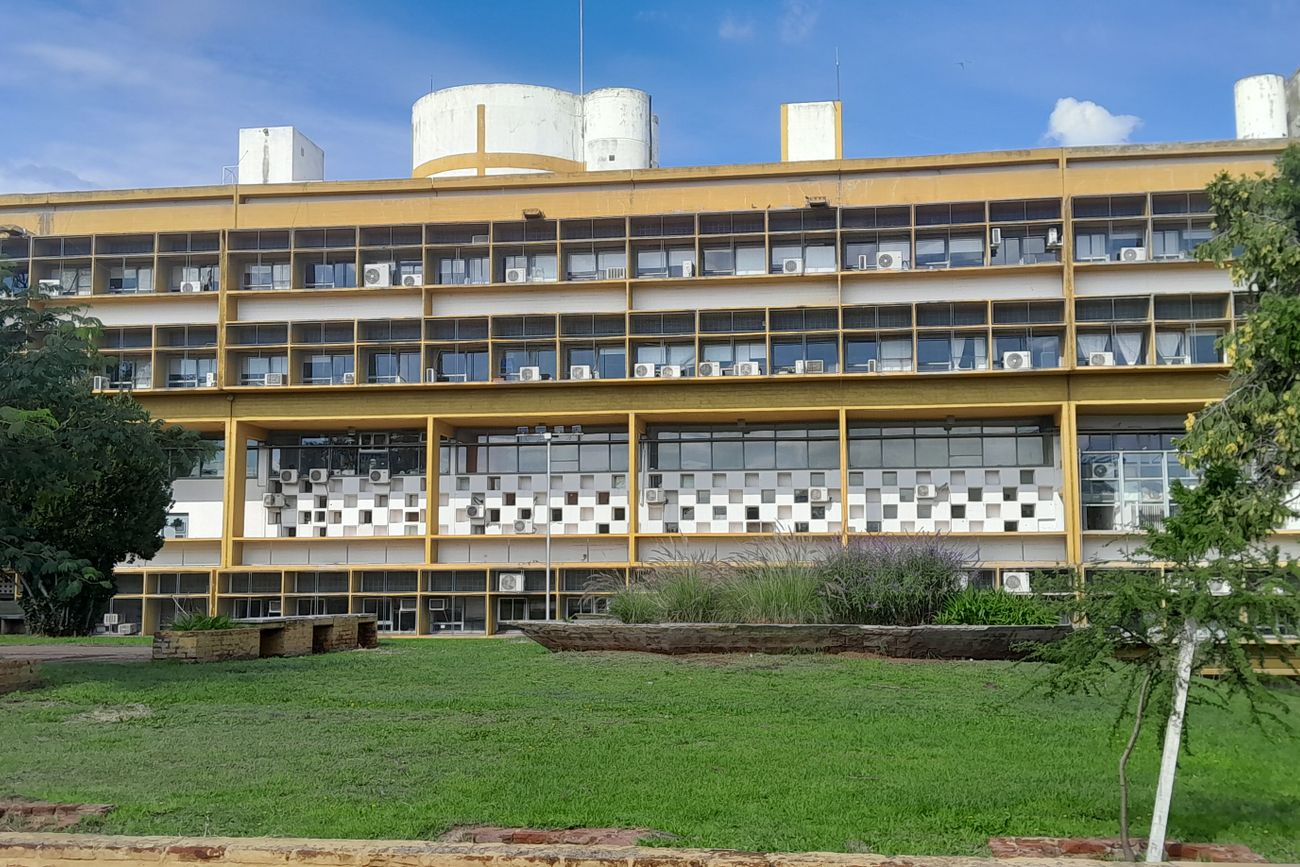 Barco en la llanura: el edificio de la Casa Gobierno, obra de Clorindo Testa, evoca un crucero, los canteros tienen forma de botes salvavidas.