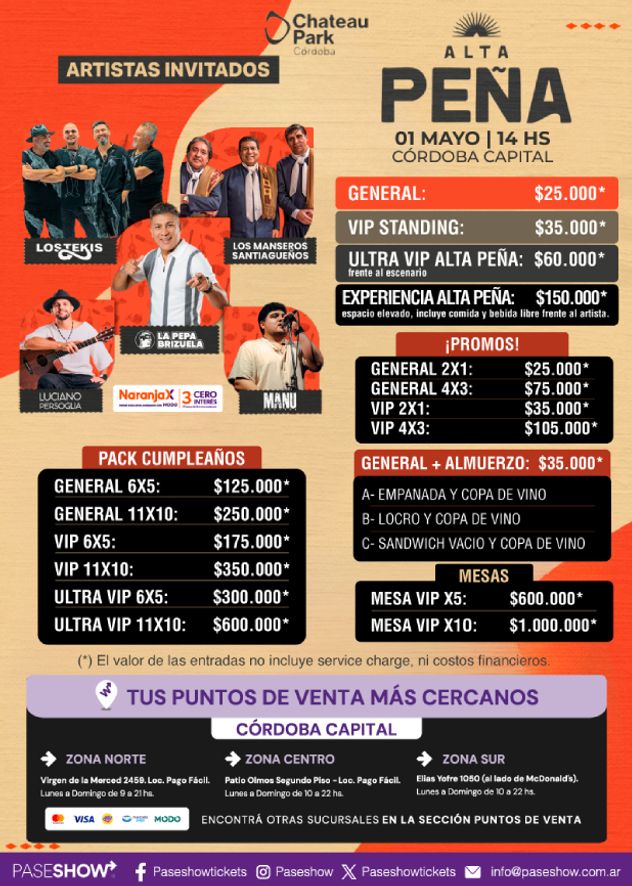Los precios de la Alta Peña.