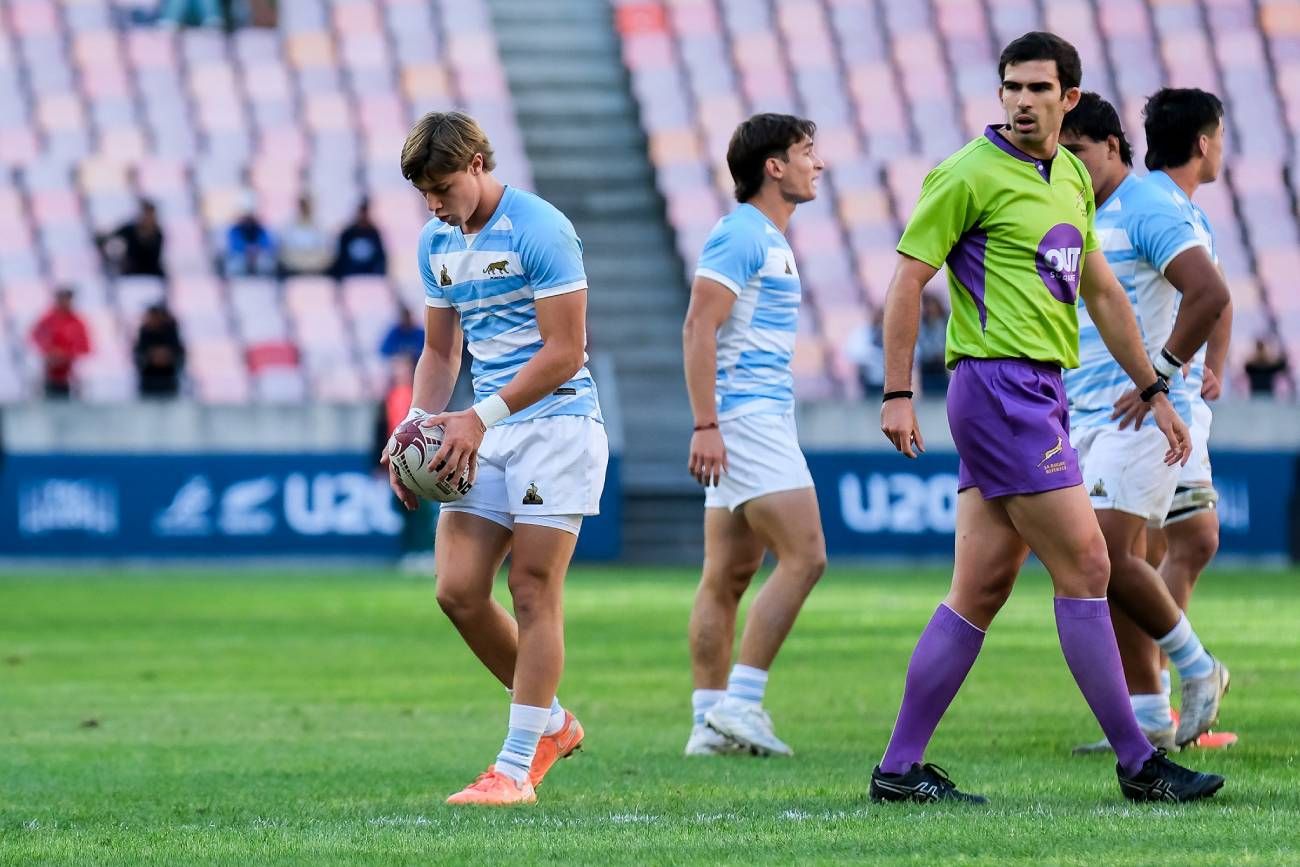 Manuel Giannantonio, jugador de Los Pumitas en el debut argentino en el Rugby Championship. 