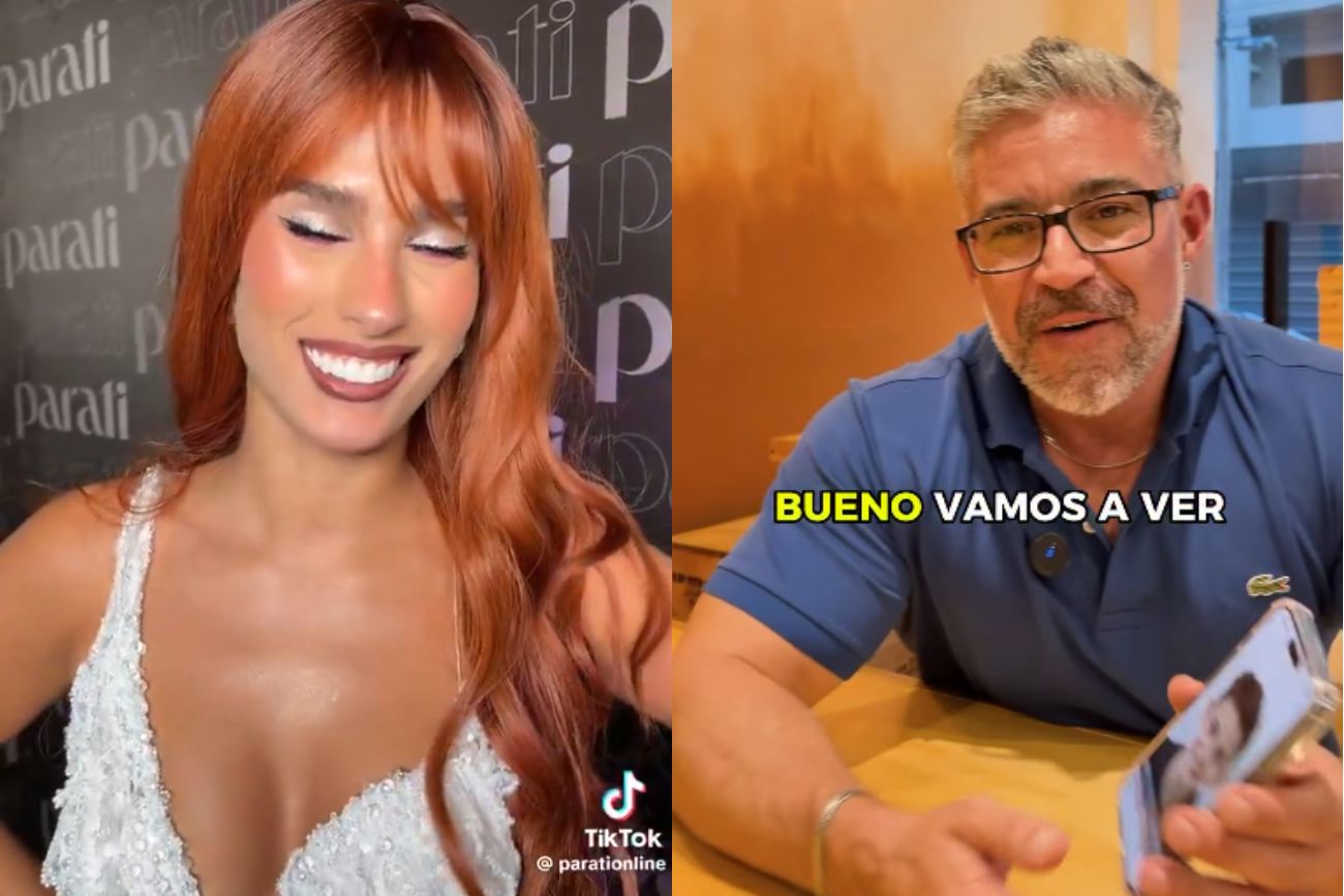 Julieta Poggio y el odontólogo cordobés que la criticó. 