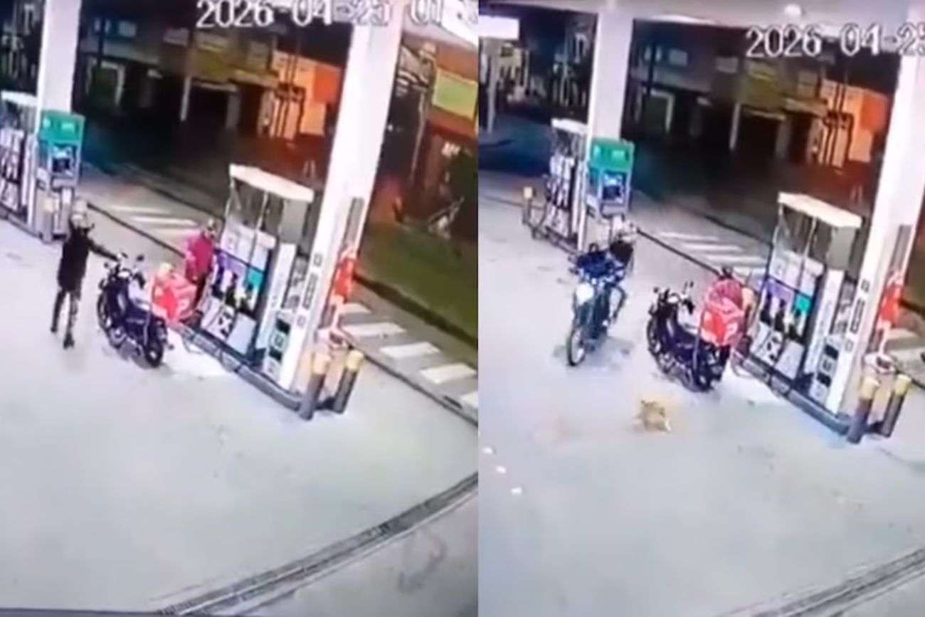 Buenos Aires: mientras cargaba nafta, un repartidor se defendió a los tiros de cuatro motochorros.