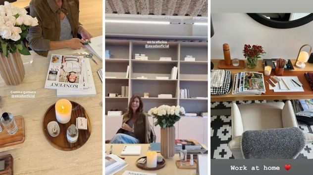 Tonos neutros, flores frescas y luz natural definen la oficina de Juliana Awada, un espacio donde el diseño acompaña su estilo de vida.