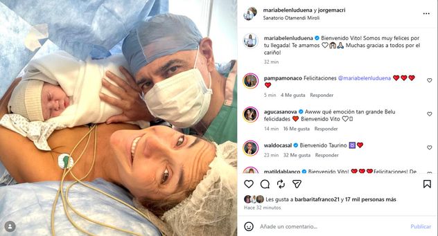 María Belén Ludueña fue mamá. Foto: captura pantalla.
