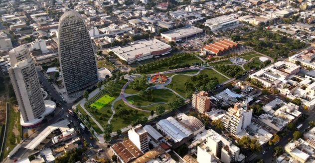 Render del parque José María Paz. 