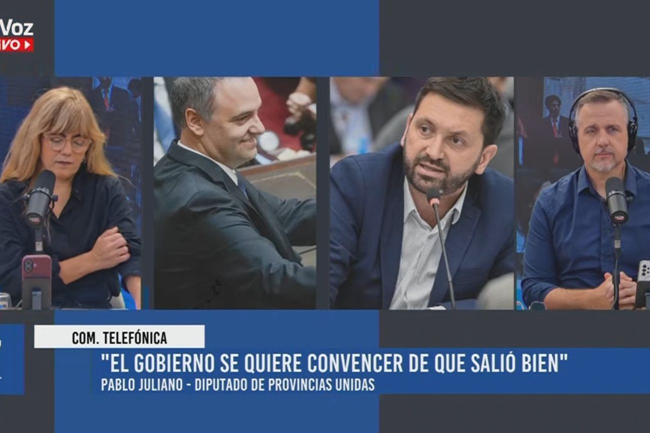 Pablo Juliano, en diálogo con La Voz En Vivo, tras la exposición de Adorni. 