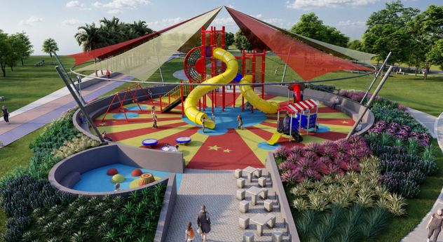 Render del parque José María Paz. 