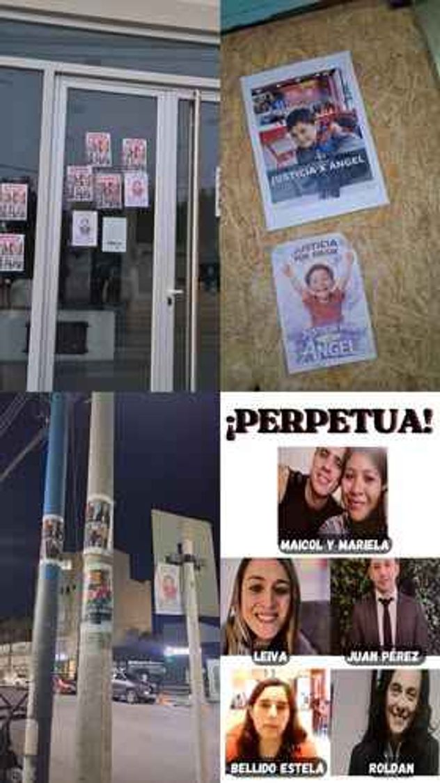 A casi un mes de la muerte de Ángel, su familia empapeló las calles de Comodoro Rivadavia.