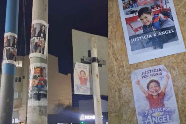 A casi un mes de la muerte de Ángel, su familia empapeló las calles de Comodoro Rivadavia.
