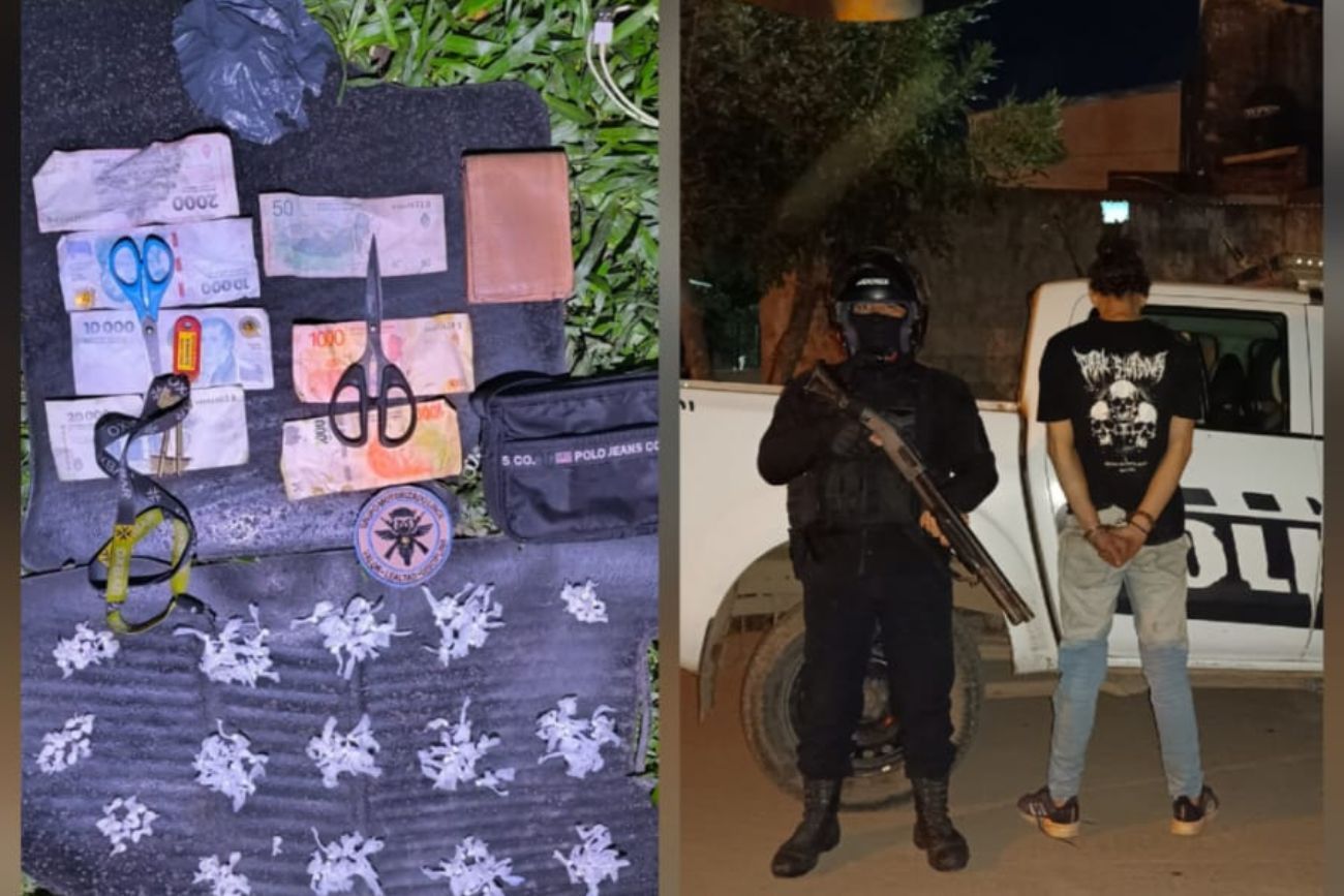Detuvieron a un hombre con más de 150 dosis de cocaína listas para la venta