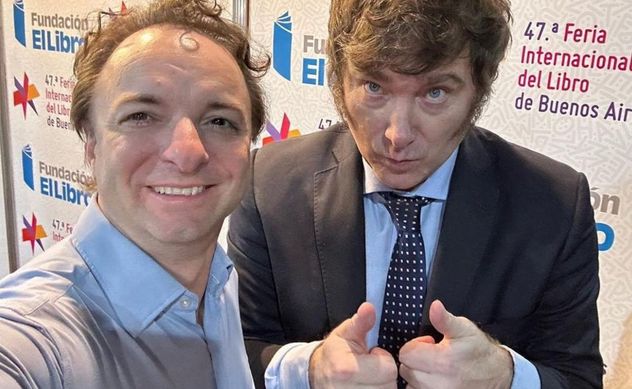 El economista Miguel Boggiano con Javier Milei