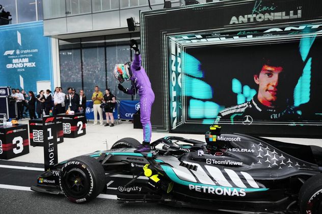 Kimi Antoenlli ganó en Miami su tercera carrera consecutiva y lidera con 20 puntos de ventaja el campeonato de Fórmula 1. 