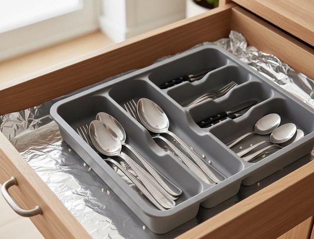 Para qué sirve poner papel de aluminio en los cajones de la cocina.