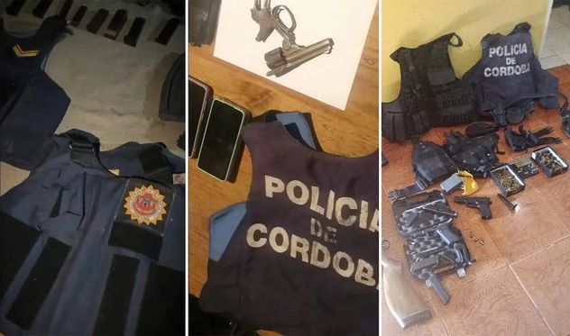 Numerosos chalecos de la Policía de Córdoba n sido hallados en poder de la delincuencia en simples allanamientos.