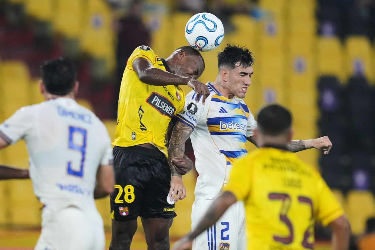 Boca en su visita a Ecuador para jugar ante Barcelona, por la Copa Libertadores.