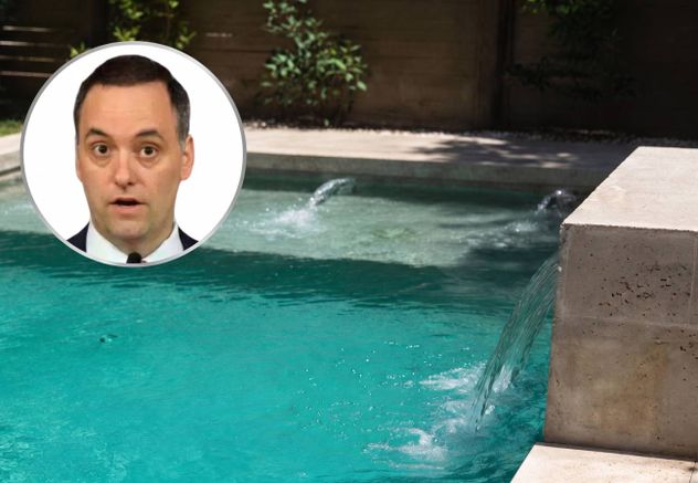 Manuel Adorni. Entre los puntos que se investigan por enriquecimiento ilícito están las refacciones en una vivienda. Imagen ilustrativa del filtro de piscina en forma de cascada en una casa de country.