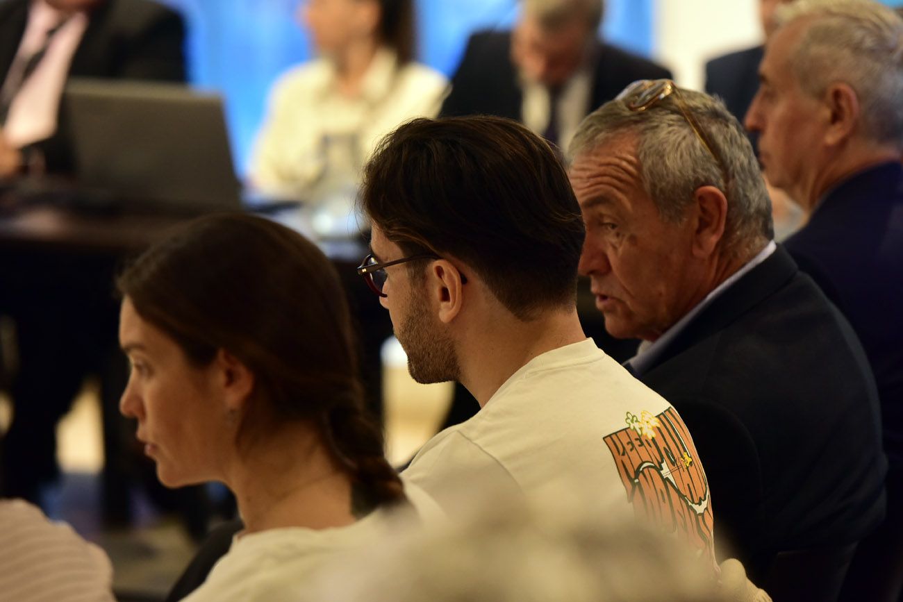 Jury de enjuiciamiento por la investigación del caso Dalmasso. Marcelo Macarrón, esposo de la víctima, y sus hijos Facundo y Valentina. 