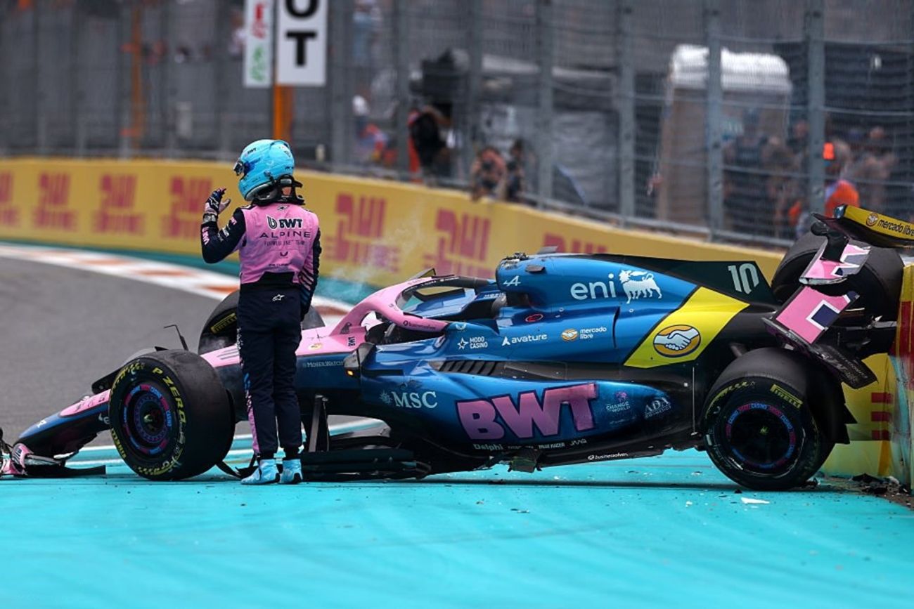 Pierre Gasly y su accidente en Miami.