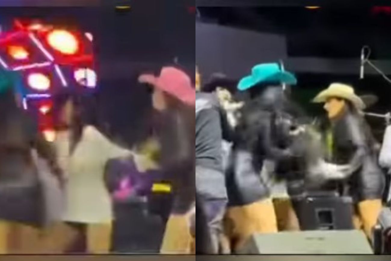 Fuerte pelea entre bailarinas en un show en México.