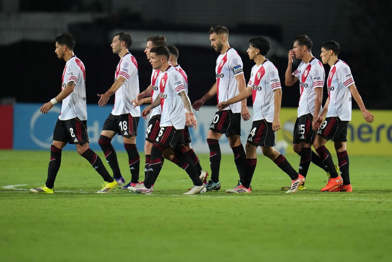 River en su visita a Venezuela durante el partido con Carabobo, por Copa Sudamericana.