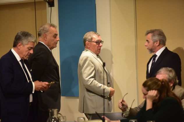 Jury a los fiscales del caso Nora Dalmasso en la Legislatura. Los tres fiscales acusados y luego destituidos. 