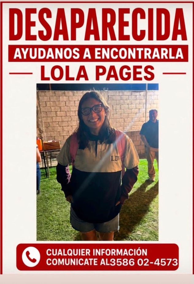 Búsqueda en Río Cuarto: desapareció Lola Pages, una adolescente de 17 años