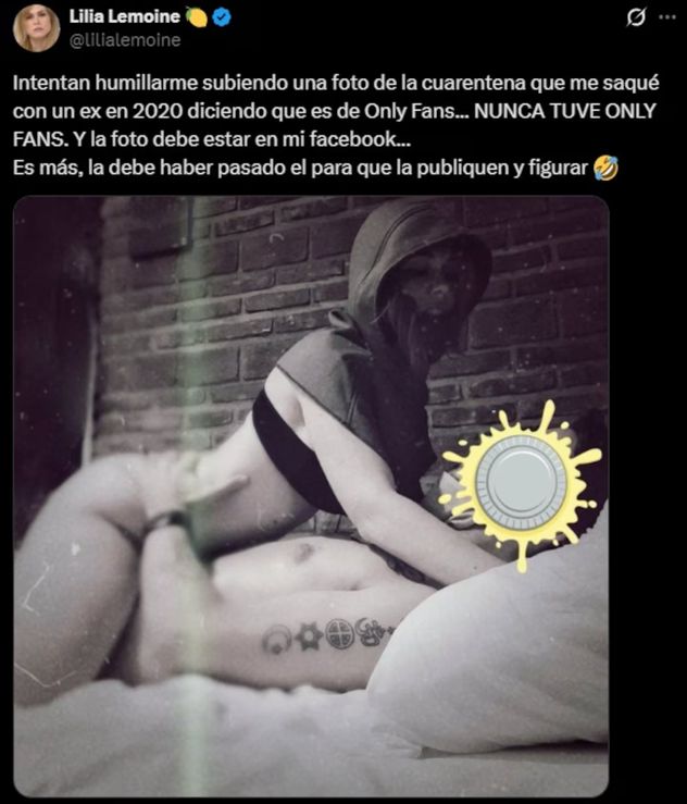 Lilia Lemoine negó estar en OnlyFans y subió una polémica foto privada