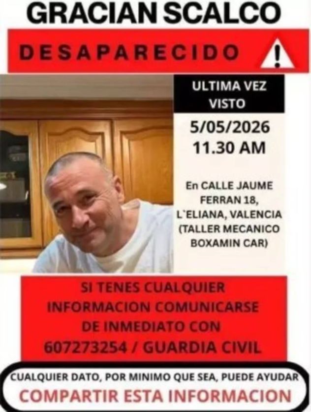 Buscan a un argentino desaparecido en España.