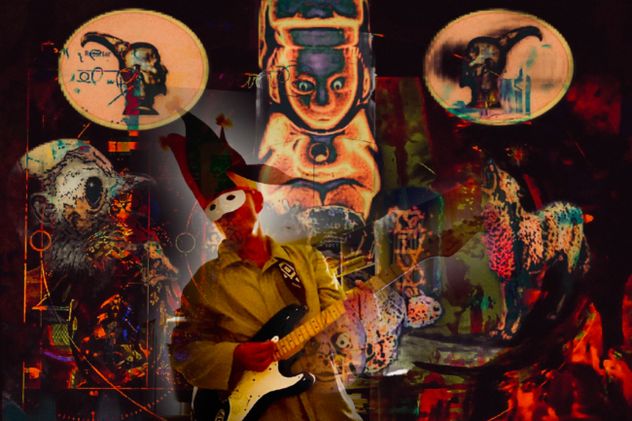 Indio Solari en su muestra "Bruttto".