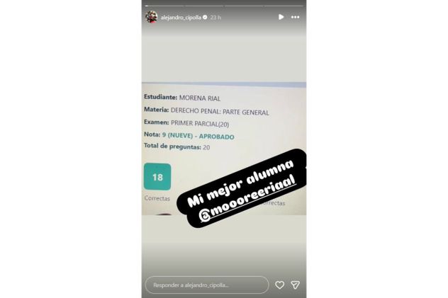 Morena Rial aprobó uno de sus primeros parciales como estudiante de Abogacía.