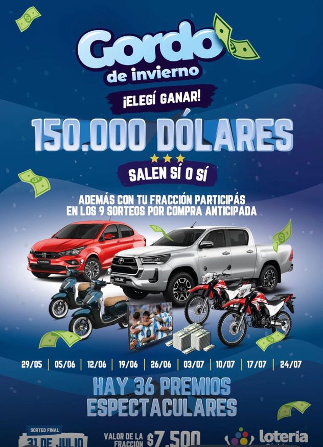 Lotería de Córdoba lanzó el Gordo de Invierno.