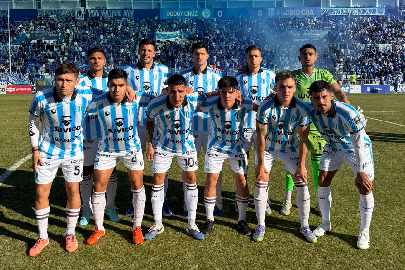 Los 11 de inicio de Racing ante Godoy Cruz. 