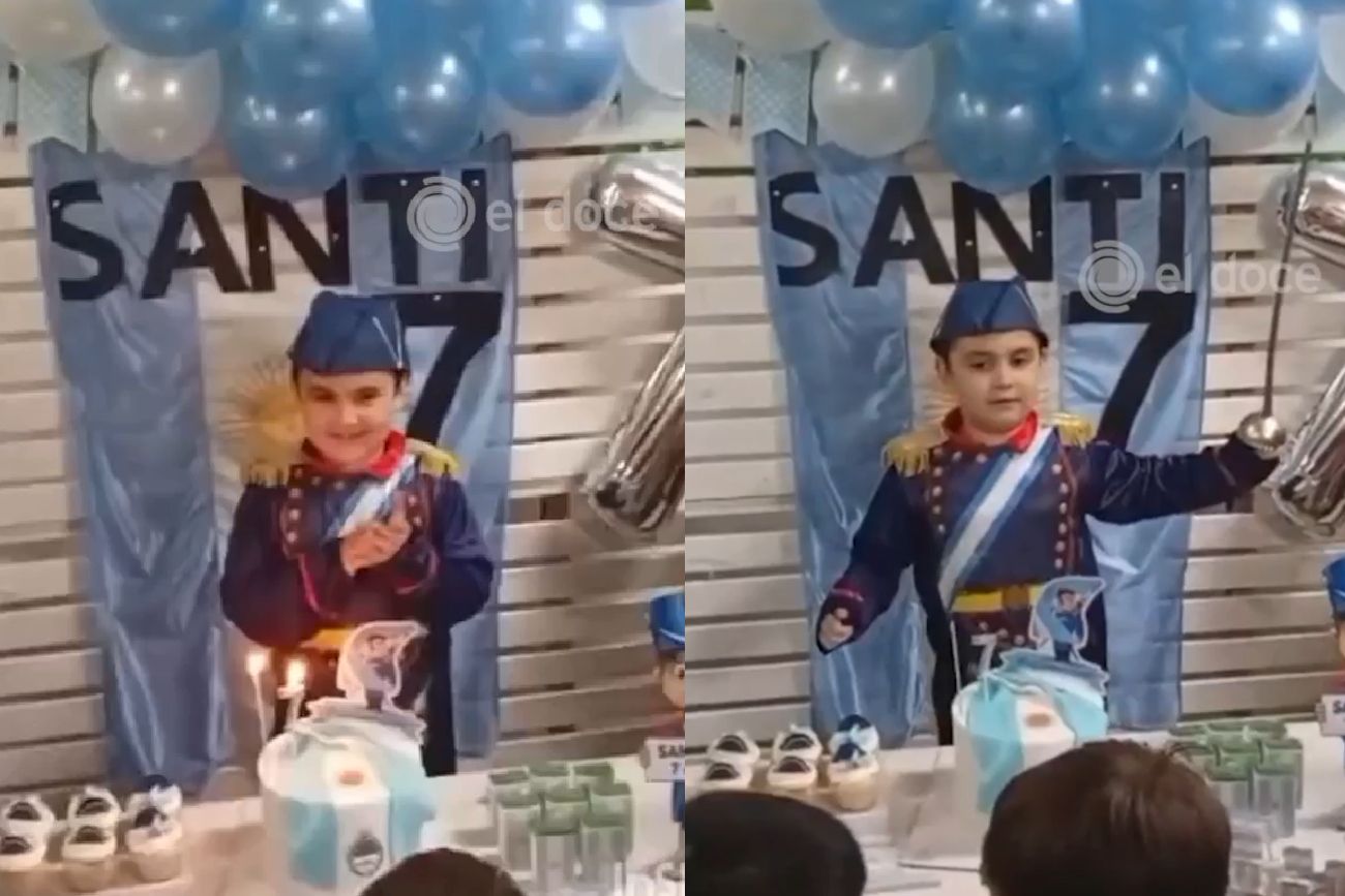 Un nene cordobés festejó su cumpleaños con temática de San Martín y es viral. (El Doce)