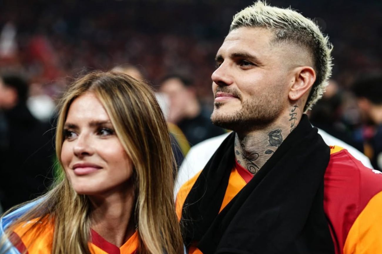 China Suárez y Mauro Icardi en el festejo del Galatasaray.