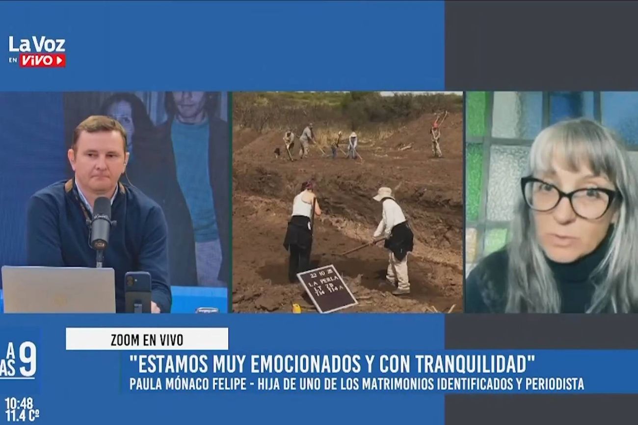 Paula Mónaco Felipe en La Voz en Vivo tras la identificación de los restos de sus padres, Luis Mónaco y Ester Felipe.