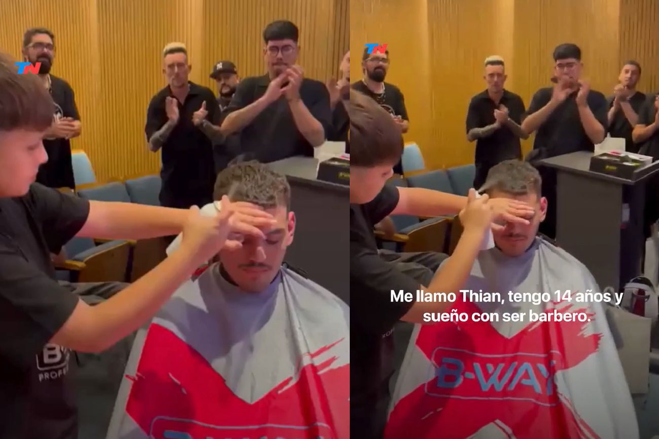 Tiene 14 años, aprendió barbería y emocionó a todos con lo que le regaló a sus papás: el video