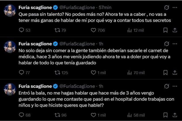 El cruce entre Catalina Gorostidi y Furia por su paso por Gran Hermano.