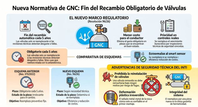 Tubos y válvulas de GNC.