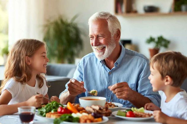 Los niños aprenden hábitos saludables y los mayores se alimentan mejor cuando comen juntos, según un estudio.